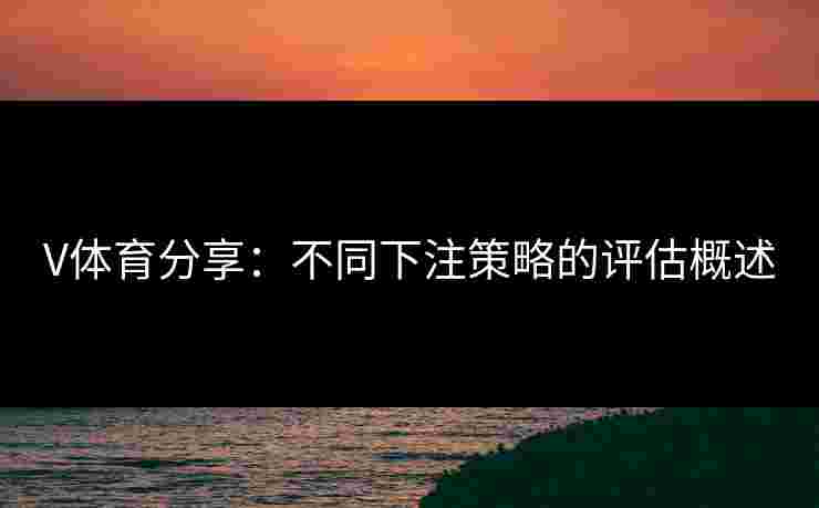 V体育分享：不同下注策略的评估概述